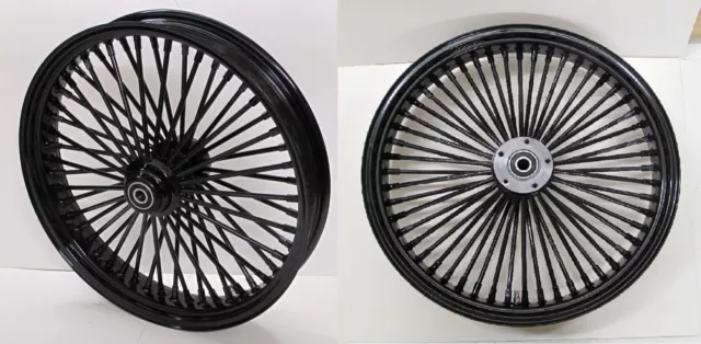 DNA MAMMOTH FAT 52 SPOKE BLACK 21x2.15 16x3.5 WHEELS & WHITEWALL TIRES SPORTSTER