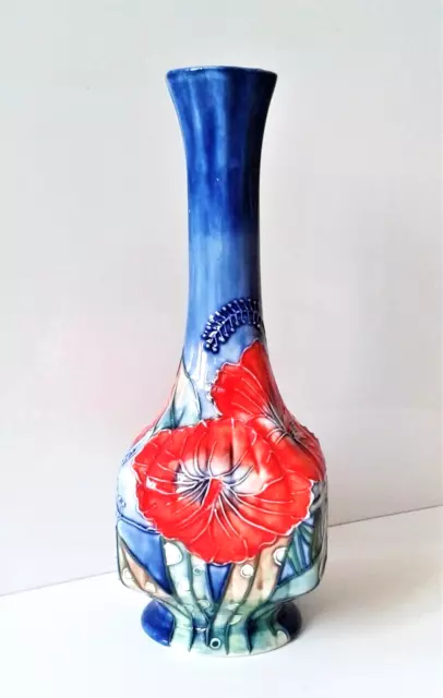 Schöne dekorative englische OLD TUPTON WARE Vase mit Hibiskus Blüten 3