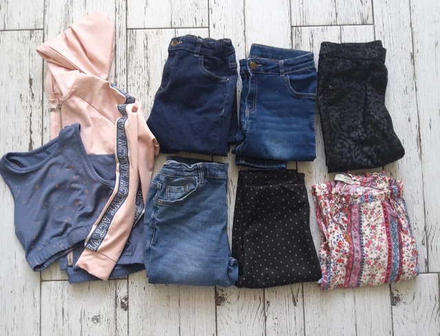 Girls Bundle Bottoms Jeans Leggings Hoodie 9-10 years