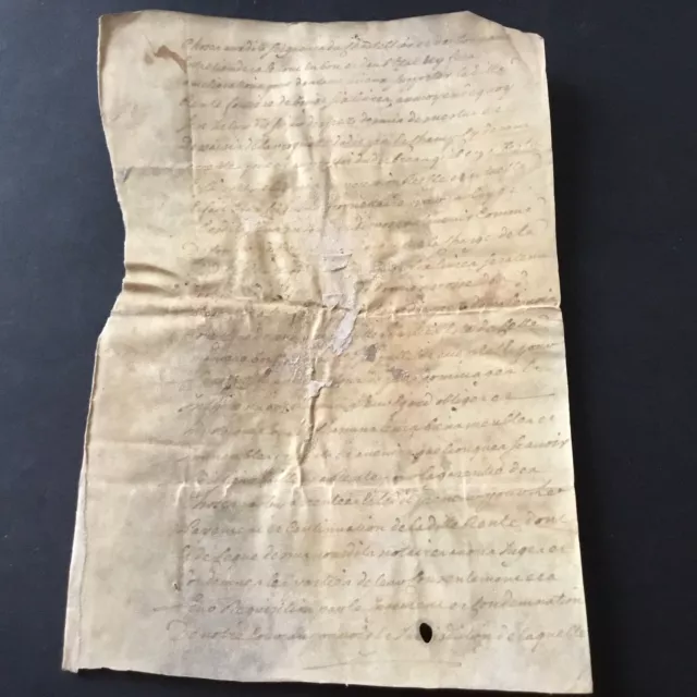 Parchemin Velin Acte Notarié Contenu À Déterminer XVIIè 17thC Handscript