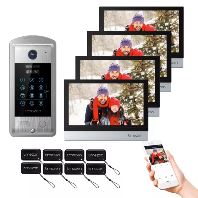 TMEZON KIT Videocitofono WiFi Smart con APP 10'' Touch Monitor Visione Notturna