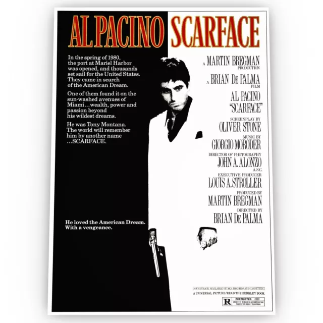 Scarface Movie Poster Satin High Quality Archival Stunning A1 A2 A3
