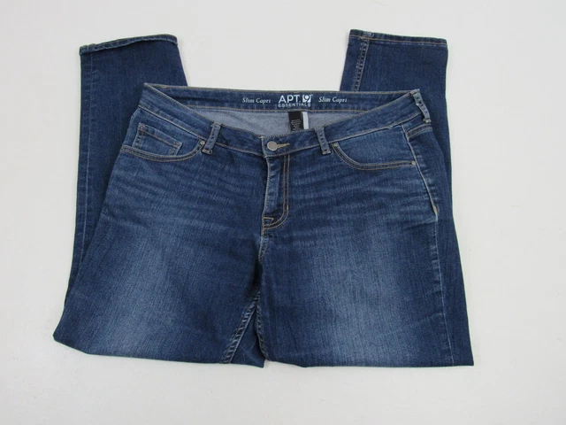 Apt. 9Mid-Rise Capri-Leg Slim-Fit Women's Size 12 Blue Cotton Denim Jeans