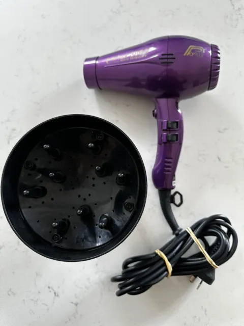 Parlux 3800 Purple Ceramic Ionic Eco Friendly Hair Dryer & Diffuser Blow Dryer