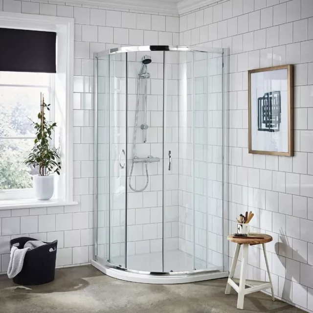 Quadrant Shower Enclosure Corner Cubicle 5mm Glass Screen Door 900 x 900mm