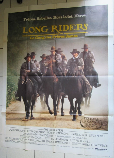 Affiche cinéma 120 x 160 cm  LONG RIDERS : Le gang des Frères James 1980