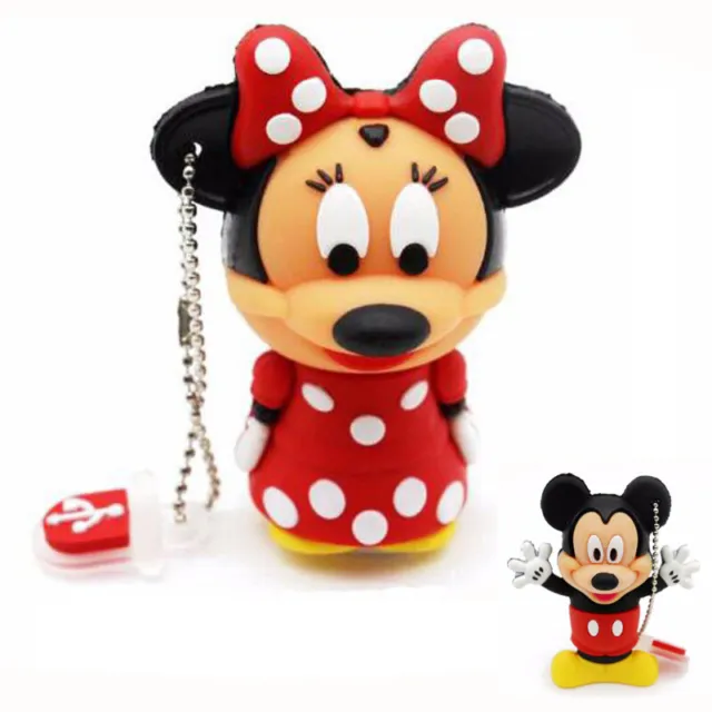 2TB 128GB USB 2.0 Mickey Flash Drive Llave Cadena Memoria Stick Lápiz U Disco PC