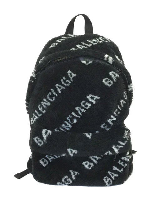 Balenciaga Everyday Fur Backpack/Black/Total Pattern/593610 1090 002123 Bag
