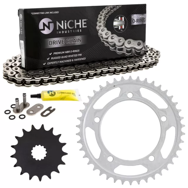 Sprocket Chain Set for Suzuki V-Strom 1000 17/42 Tooth 525 O-Ring Front Rear Kit