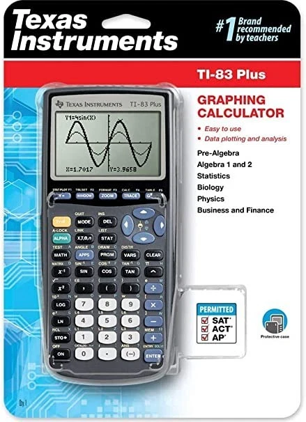 Texas Instruments TI-83 Plus Graphing Calculator - Black (83PL/TBL/1L1/A)