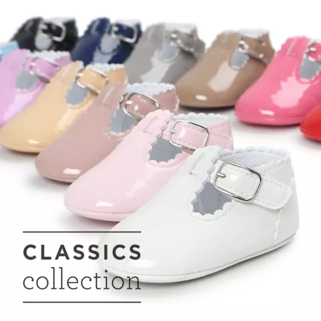 Scarpe Pram brevettate neonata neonata neonata stile spagnolo scarpe Mary Jane 0-18 M