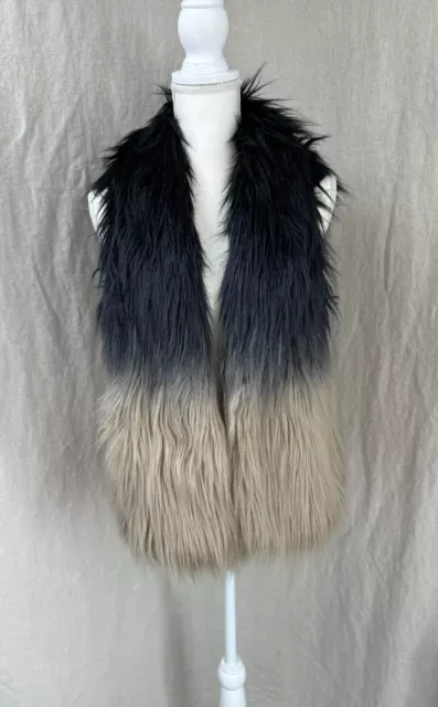 BUFFALO by DAVID BITTON OMBRE FAUX FUR VEST JACKET Sz. M With Pockets