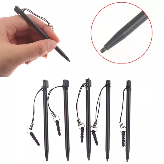 5Pcs Resistive Touch Screen Stylus Hard Tip Pen With Dust Plug Rope For POS M*oa