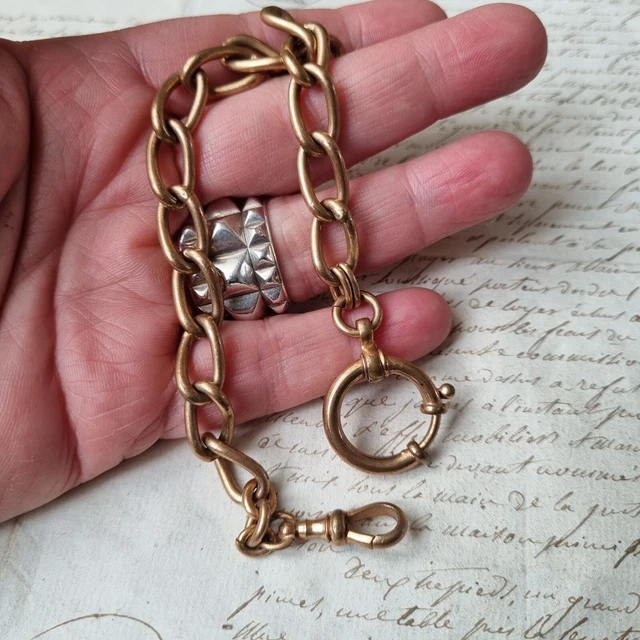 06K44 CHATELAINE CHAINE DE MONTRE A GOUSSET PLAQUE OR FIX