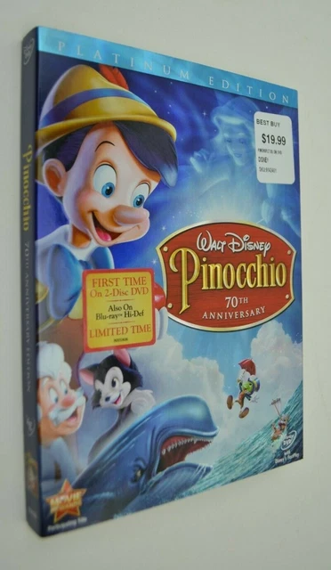 Pinocchio 70th Anniversary Platinum Edition Walt Disney 2 Disc Limited Movie DVD