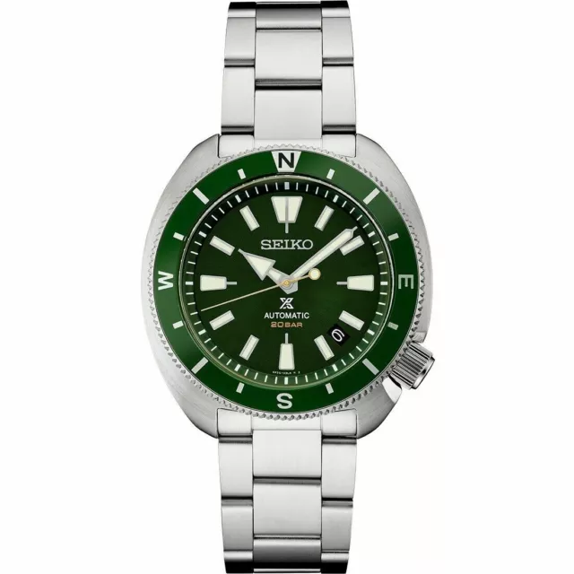 SEIKO MEN'S AUTOMATIC Prospex Turtle Green Dial Divers 200M Watch ...