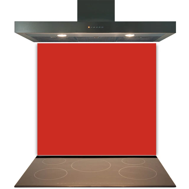 KITCHEN GLASS SPLASHBACK Toughened Tile Cooker Panel Any Size - Red £60 ...