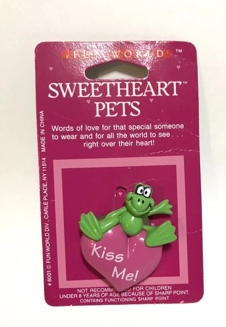 Sweetheart Pets Frog Valentine’s Day Pin Brooch, #6001 Fun World