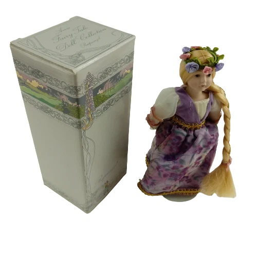 Avon Fairy Tale Doll Collection Rapunzel Porcelain Purple 03399