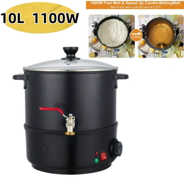 1100W Elektrisch Wachsschmelzer 10L Wachs Melt für DIY Kerzenherstellung 30-100℃