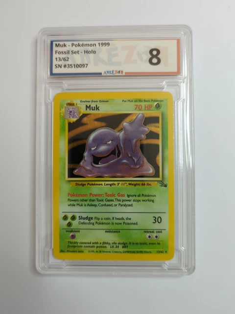Arkezon 8 Muk Not 1st Edition Fossil 13/62 Pokémon Karte Holo Wotc