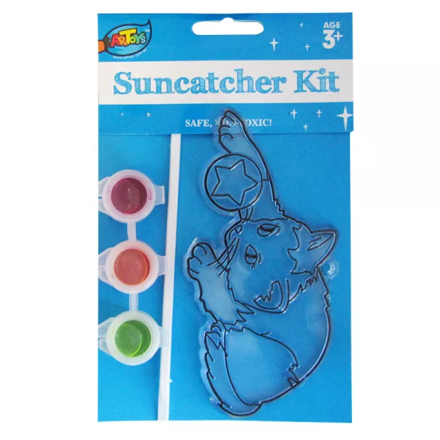 Cat Suncatcher Painting Kit Great Home&Bag Decoration Kids DIY Art Creation