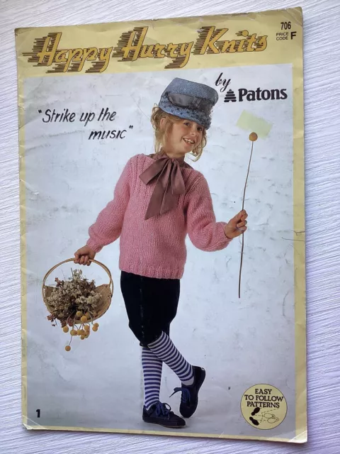 Vintage Patons Knitting Pattern Book 706 Happy Hurry Knits