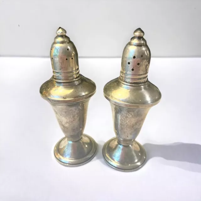 Vintage Salt & Pepper Shakers Sterling Duchin Creation Weighted Glass Inserts