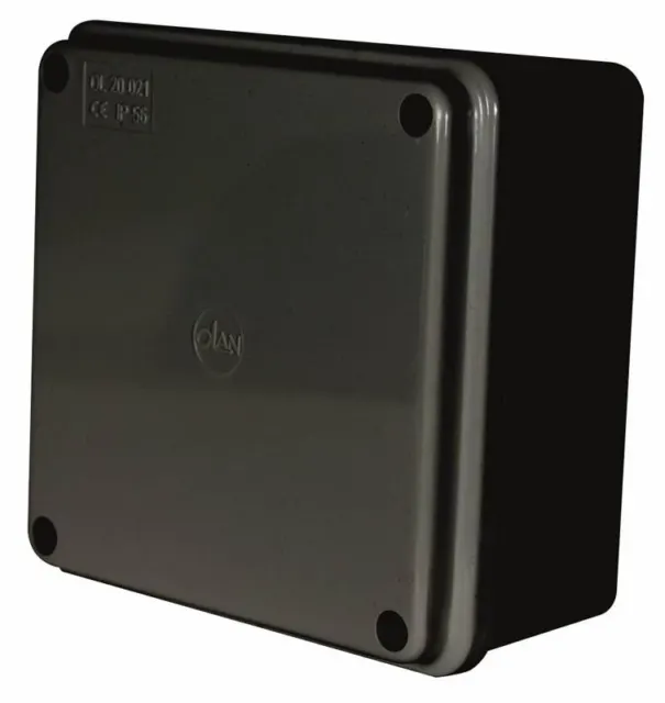 OLAN - IP56 Black Thermoplastic Junction Box Enclosure - 100x100x50mm