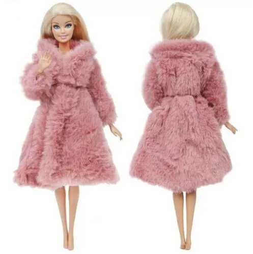 4pcs Barbie Princess Fur Coat Dress Accessories Clothes for Barbie Dolls Toys 2