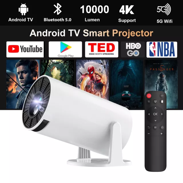 5G 4K Projector HD LED Smart WiFi Bluetooth Android, IOS Home Theater HDMI USB