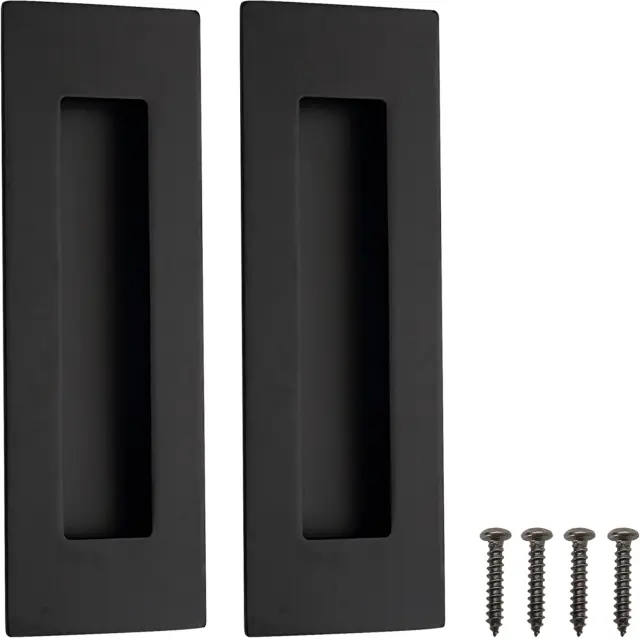 2 Pack 6 Inch Recessed Finger Flush Pulls for Pocket Door Closet Stainless Steel