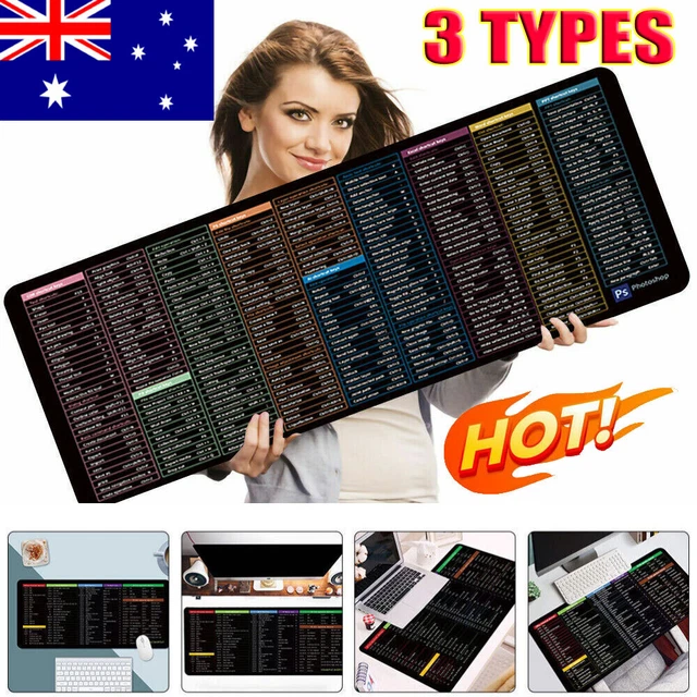 EXCEL SHORTCUTS CHEAT Sheet Office Mouse Pad Keyboard Mats Desk Giant
