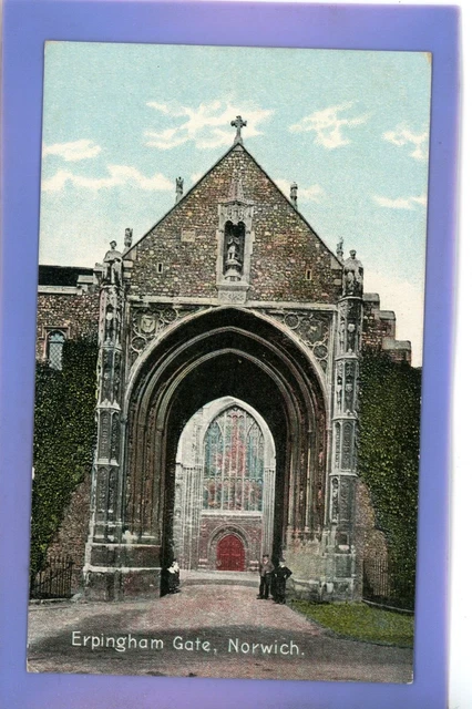 Old Vintage Postcard Erpingham Gate Norwich Norfolk
