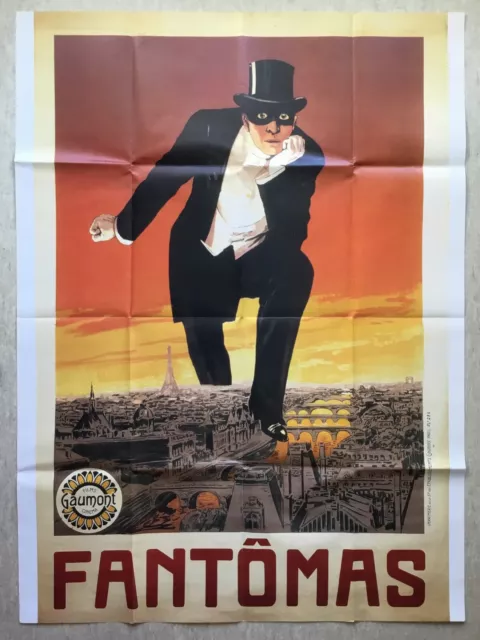 Fantomas - Affiche originale de cinéma (R '80s) Grande French Movie Poster