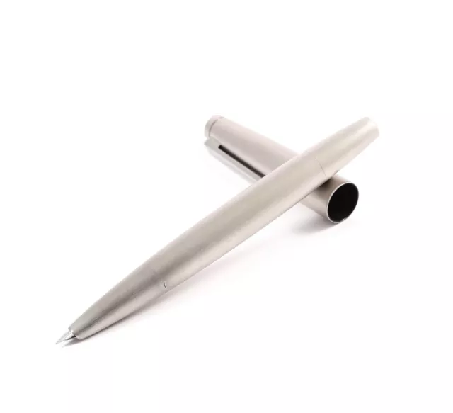 LAMY 2000 Piston Fountain Pen STAINLESS STEEL / SILVER model 02 14K gold nib