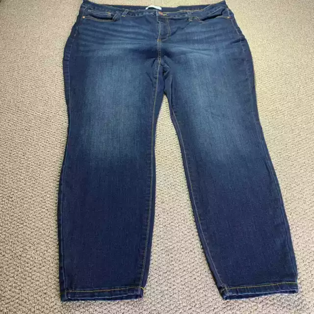 LC Lauren Conrad Womens Jeans Size 22W Blue Denim Dark Wash Skinny High Rise