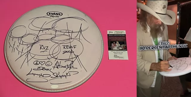 Artimus Pyle Lynyrd Skynyrd Signed Drumhead W/ Sketch *Exact Proof* *Jsa Coa*