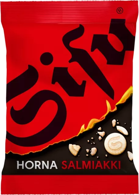 Sisu Horna Salmiakki 40g, 40-Pack - Finnish Salty Licorice Pastilles