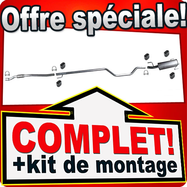 Ligne D'échappement Complète Pour Opel Vectra A 1.6i / 1.7TD - Kit Silencieux Central + Arrière | Pièce Neuve 30 Mois Garantie