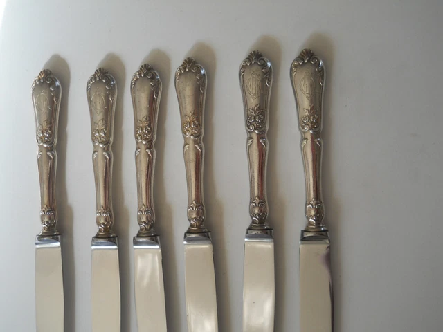 Ensemble De 6 Couteaux De Table Louis XV Argentés - Occasion