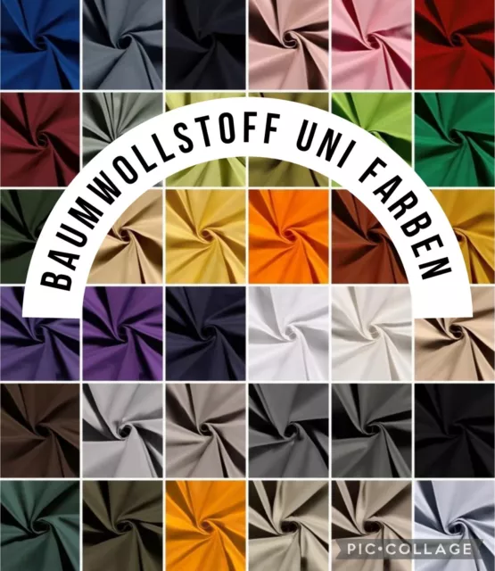 100% Baumwollstoff Uni - Meterware - OEKO TEX - mehrfarbig - Bekleidung - Deko