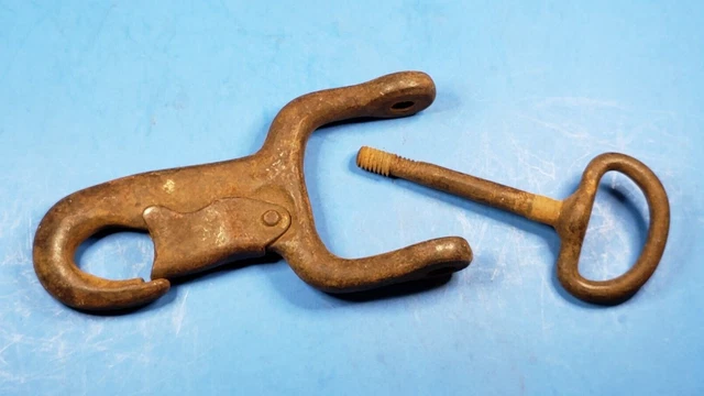 Vintage Snap Hook Carabiner 2" Roller Threaded Clevis Winch Rotating Tie Down 3