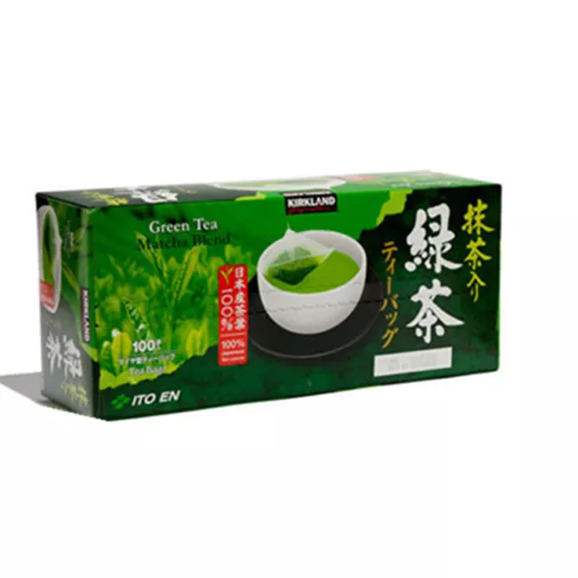 Kirkland ITO EN Japanese Green Tea Matcha Blend Leaves-100 Tea Bag Pack 3