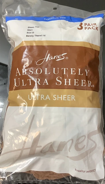 Hanes Absolutely Ultra Sheer Pantyhose Jet (Black) Vintage,Size B New In Package - Foto 5