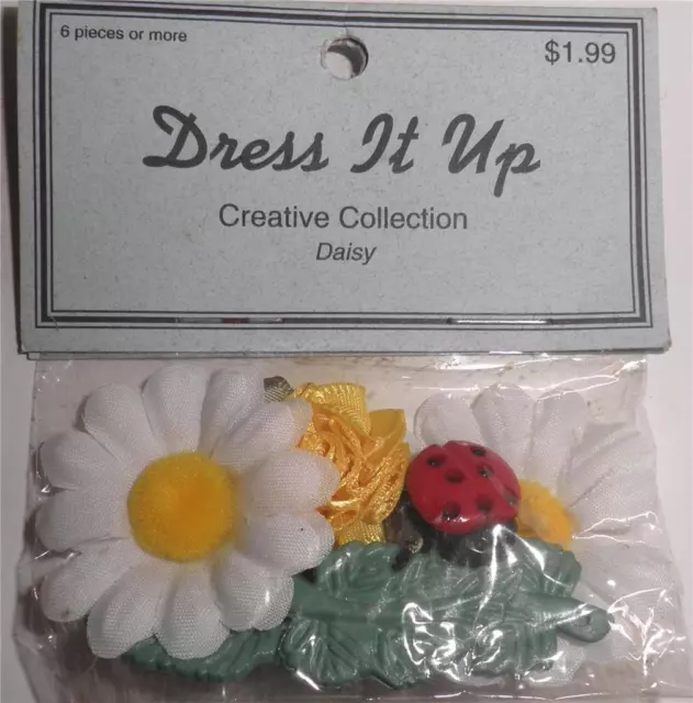 Daisy + Ladybug BUTTONS  "DAISY"  Dress It Up  Button  Package Brand NEW!