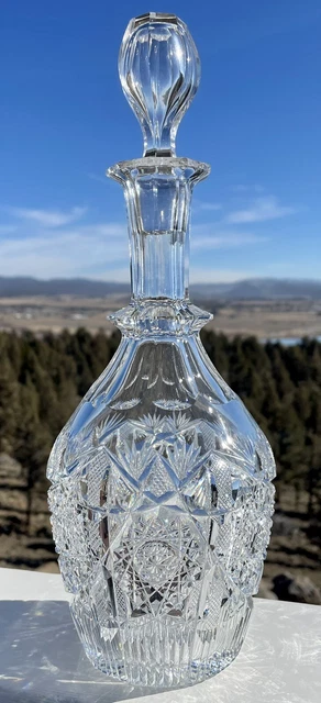 American Brilliant Period Cut Glass Decanter | Similar To Elmira #33