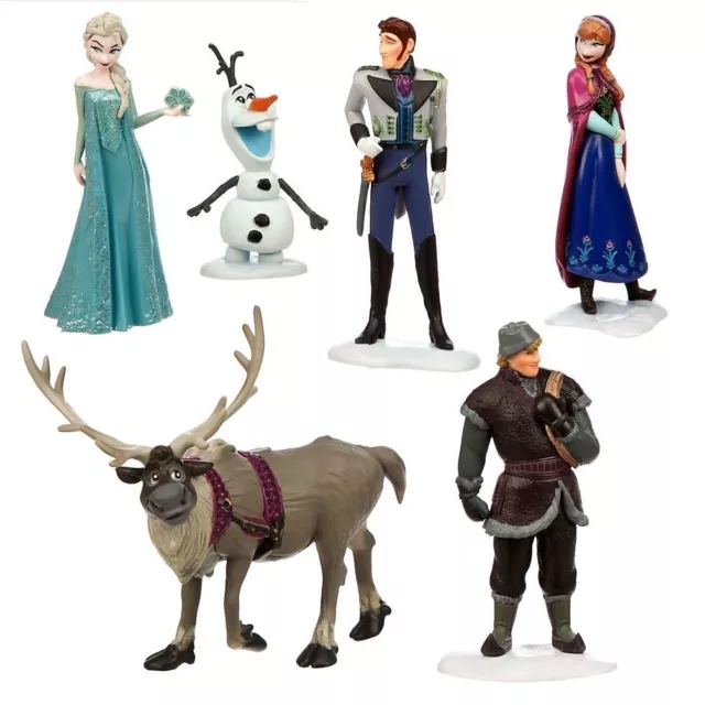 6Pcs/Set Frozen Princess Cake Toppers Elsa Olaf Anna Figures Disney Toy Topper