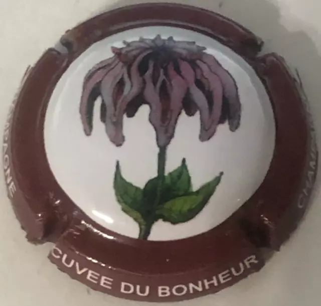 Capsule de champagne générique cuvée du bonheur (849m. Contour marron)