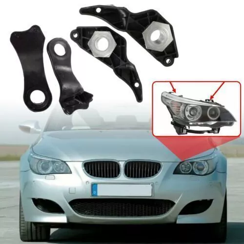 4Stk Links+Rechts Scheinwerfer Halter Reparatursatz Schwarz für BMW 5er E60 E61